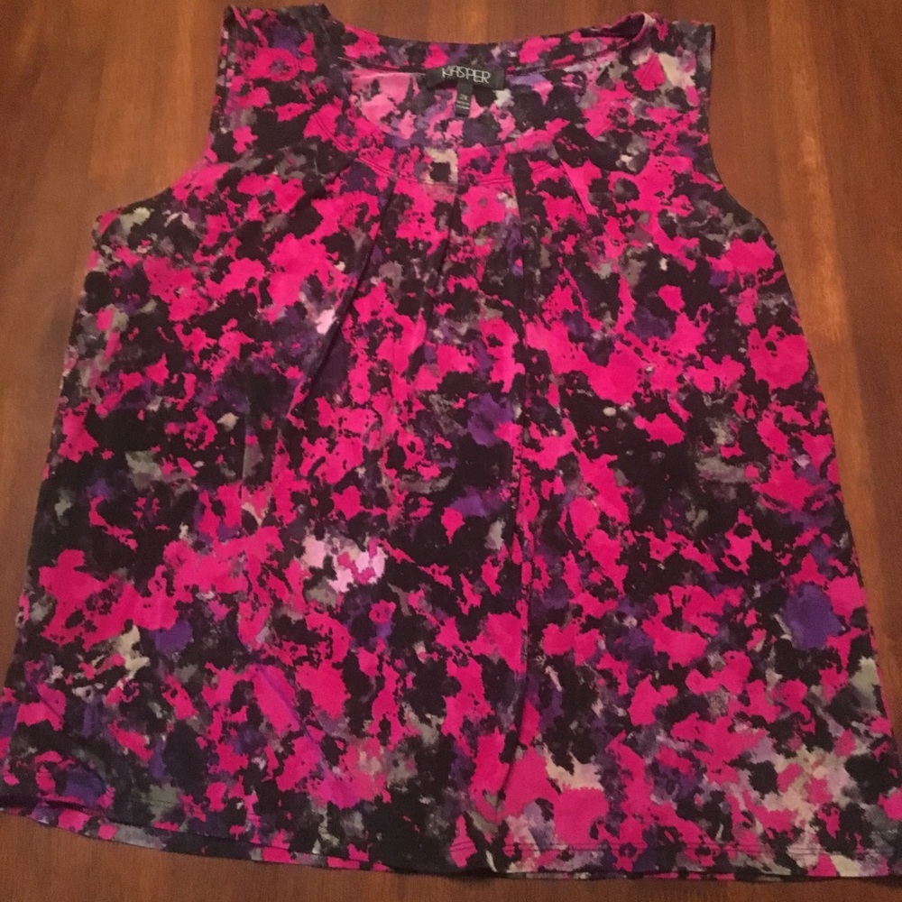 Kasper multi color shell/tank 2X pink and black